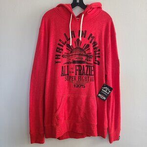 NWT Roots Of Fight Boxing Hoodie XL Ali Vs Frazier Graphic Thrilla In Manila Red